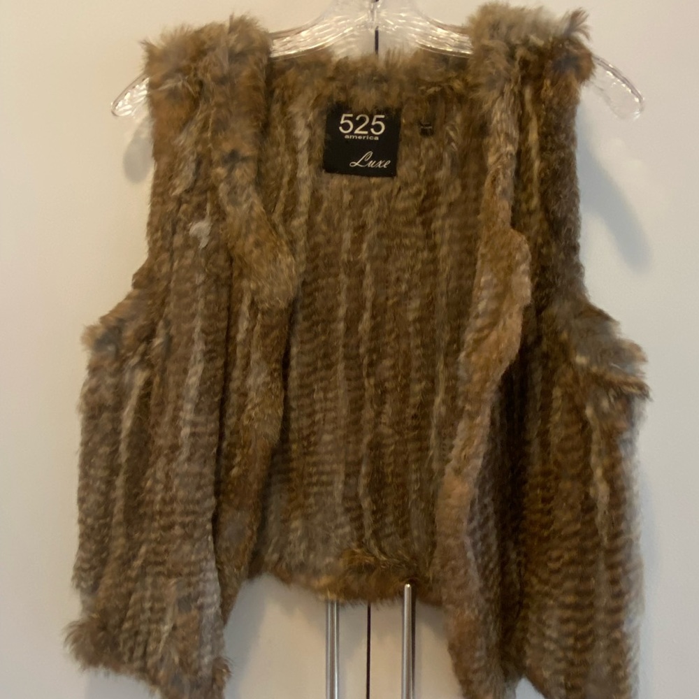 525 America luxe rabbit fur vest. Size Medium